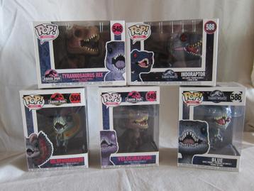 Funko Pops Jurassic Park T-Rex Velociraptor Indoraptor Blue beschikbaar voor biedingen
