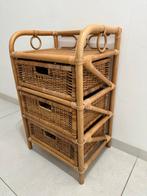 Rotan Ladekast met 3 Lades, Huis en Inrichting, Kasten | Ladekasten, Overige materialen, Minder dan 50 cm, Gebruikt, Ophalen of Verzenden