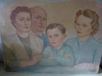 vintage familieportret 1958 kunstenaar Nielsen, Ophalen, Huis en Inrichting