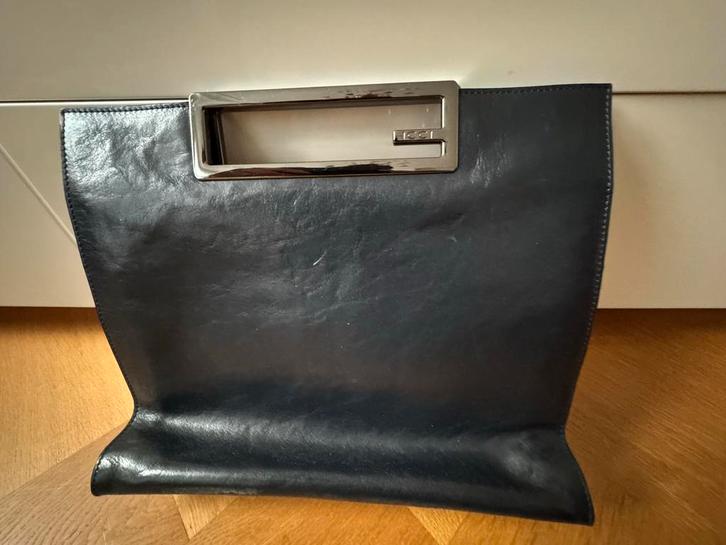 ICCI Leren Handtas Donkerblauw - Nieuwstaat!, Sieraden, Tassen en Uiterlijk, Tassen | Damestassen, Zo goed als nieuw, Handtas