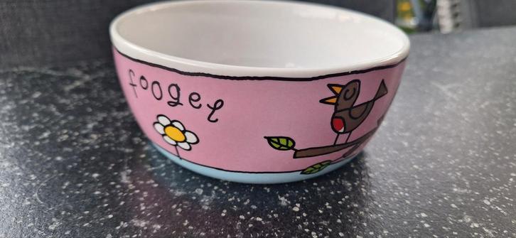 Babette Harms servies Foogel Schaaltje roze Douwe Egberts, Huis en Inrichting, Keuken | Servies, Zo goed als nieuw, Kom(men), Overige stijlen