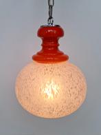 vintage Italiaanse pendant sneeuw wolken glas met oranje 60s, Ophalen, Vintage design, Zo goed als nieuw, Glas