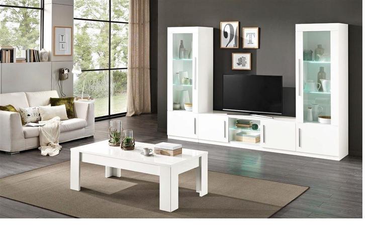Woonkamer set 2 Granada Hoogglans wit gratis led lamp-Actie-, Huis en Inrichting, Kasten | Wandmeubels, Nieuw, Minder dan 100 cm