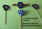 4 stuks email speldjes, Zweedse verzamelaars vereniging, Ophalen of Verzenden, Gebruikt, Overige onderwerpen