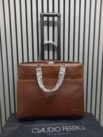 Claudio Ferrici Business Laptop Trolley, Wieltjes, 40 tot 60 cm, Bruin, Nieuw