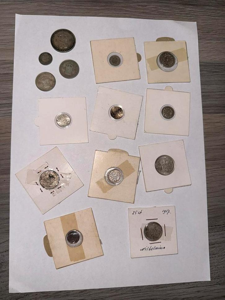 Oude nederlandse zilveren munten willem 3 wilhelmina, Postzegels en Munten, Munten en Bankbiljetten | Verzamelingen, Munten, Nederland
