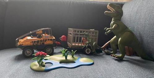 Playmobil dino’s met auto en aanhangwagen., Kinderen en Baby's, Speelgoed | Playmobil, Gebruikt, Ophalen of Verzenden