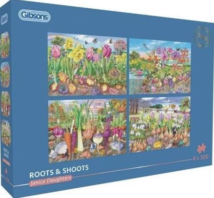 Gibsons - Roots & Shoots - 4x500 stukjes, Hobby en Vrije tijd, Denksport en Puzzels, Nieuw, Legpuzzel, 500 t/m 1500 stukjes, Ophalen of Verzenden