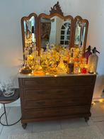 Mooie commode met witte creme marmer blad en spiegel, Ophalen, Zo goed als nieuw, 25 tot 50 cm, 50 tot 100 cm