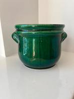 Vintage retro bloempot groen West Germany, Tuin en Terras, Bloempotten, Rond, Ophalen of Verzenden, Zo goed als nieuw, Aardewerk