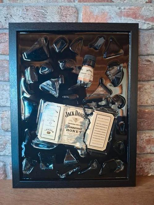 Jack Daniels Honey fles verwerkt in een lijst met Epoxy, Huis en Inrichting, Woonaccessoires | Lijsten, Zo goed als nieuw, Minder dan 50 cm