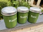 Brocante vintage retro bussen blikken koffie thee suiker, Antiek en Kunst, Antiek | Emaille, Ophalen of Verzenden