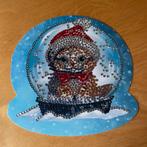 Diamond painting kerstkaart poes globe, Ophalen of Verzenden, Zo goed als nieuw, Kerst