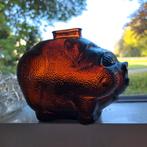 Glas oud retro vintage varken oldtimer spaarpotten gaaf, Ophalen of Verzenden, Zo goed als nieuw, Overige materialen, Overige thema's