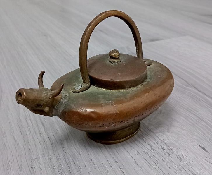 antiek nandi/koe heilig waterpot messing en koper, Antiek en Kunst, Antiek | Koper en Brons, Ophalen of Verzenden