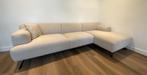 Moderne beige boucle 3 zits lounge bank, Huis en Inrichting, Ophalen, Zo goed als nieuw, Stof, Modern