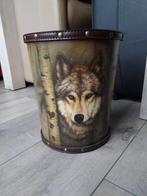 Hele mooie prullenbak met wolf afbeelding NIEUW, Minder dan 50 cm, Nieuw, Kunststof, Ophalen of Verzenden