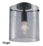 Plafondlamp Hugo - Zwart Glas, Ophalen, Minder dan 30 watt, E27 (groot), Led-lamp