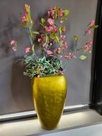 2 Vazen met Kunstbloemen - 1 Meter Hoog, Ophalen, Overige materialen, Geel, Zo goed als nieuw