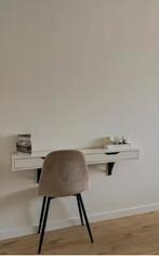 Make up tafel/ side table met taupe velvet stoel, Huis en Inrichting, 100 tot 150 cm, Ophalen of Verzenden, Zo goed als nieuw