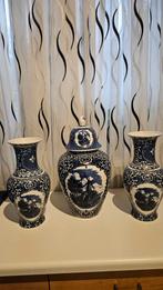 Delfts Blauw Vaas Set - Holland Molen, Ophalen of Verzenden