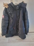 Mooie zwarte winterjas met rits en knopen., Ophalen, Zo goed als nieuw, Zwart