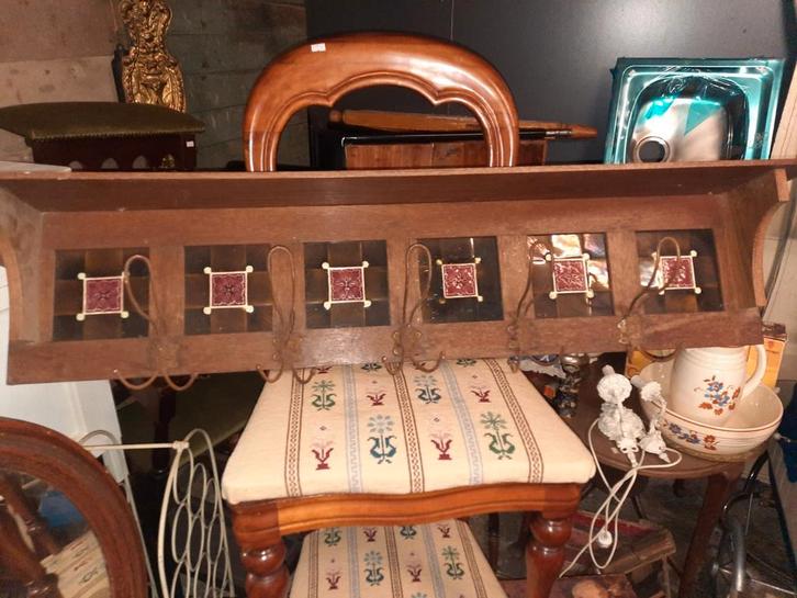 Antieke Wandkapstok met Tegels, Antiek en Kunst, Antiek | Woonaccessoires, Ophalen