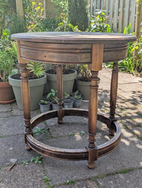 Ronde houten Salontafel of bijzettafel doorsnede 60, Huis en Inrichting, Tafels | Salontafels, Gebruikt, 50 tot 75 cm, 50 tot 100 cm