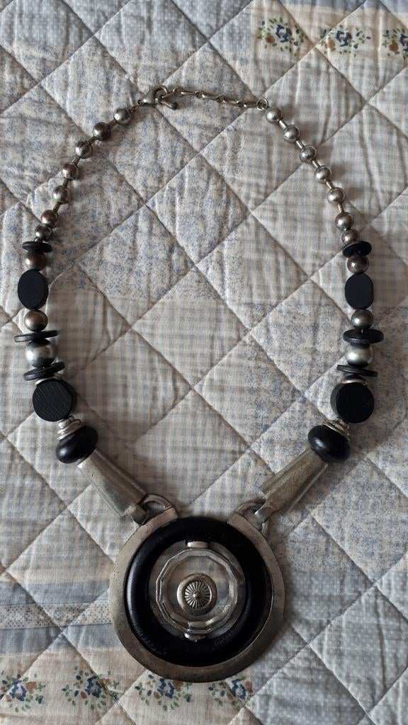 Stoere ketting, Ophalen of Verzenden, Zo goed als nieuw, Zwart, Overige materialen
