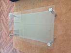 Glazen salontafel, Huis en Inrichting, Tafels | Salontafels, Ophalen, Gebruikt, 100 tot 150 cm, 50 tot 75 cm
