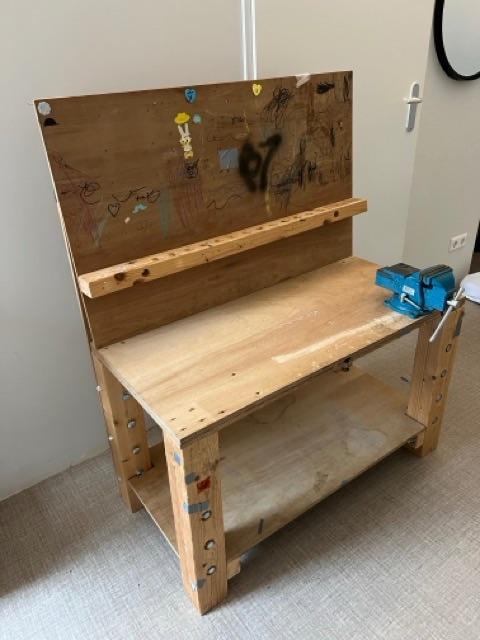Kinder werkbank hout, Kinderen en Baby's, Speelgoed | Speeltafels, Gebruikt, Ophalen