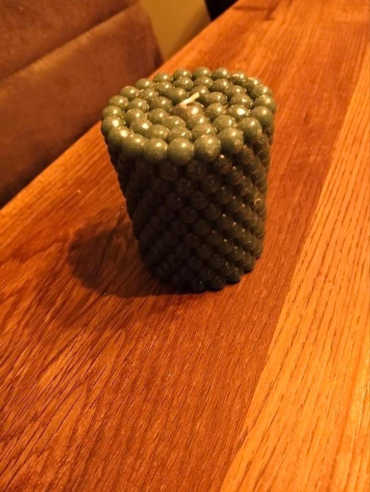 Handgemaakte Donkergroene Kaarsen, Huis en Inrichting, Woonaccessoires | Kandelaars en Kaarsen, Nieuw, Kaars, Minder dan 25 cm