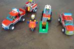 Lego brandweerwagens, 4 stuks, Complete set, Gebruikt, Ophalen of Verzenden, Lego