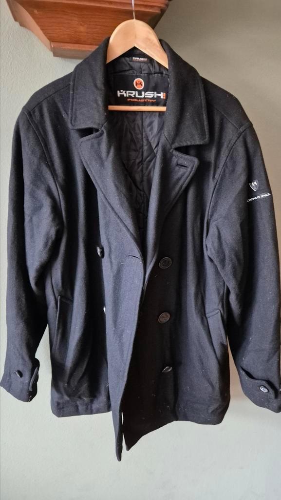 Krush zwart wollen jasje mt S mooie staat, Kleding | Heren, Jassen | Winter, Gedragen, Maat 46 (S) of kleiner, Zwart, Ophalen of Verzenden