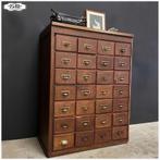 Oude eikenhouten kast Ladekast Apothekerskast Archiefkast, Ophalen, Antiek Officestijl, Gebruikt, 100 tot 150 cm