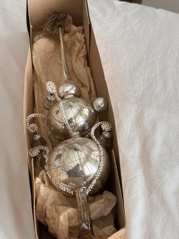 Grote oude kerstboom piek van glas 47 cm beschikbaar voor biedingen