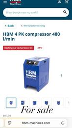 Compressor 4 pk 480l/min, Doe-het-zelf en Verbouw, Compressors, Ophalen, Zo goed als nieuw, 6 tot 10 bar, Mobiel