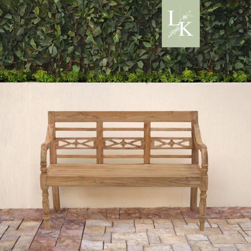 Landelijke klassieke tuinbank - Inverness teakhout, Tuin en Terras, Tuinbanken, Nieuw, Teakhout, Ophalen of Verzenden