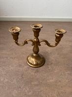 Kandelaar met 2 armen (voor 3 kaarsen), Ophalen, Goud