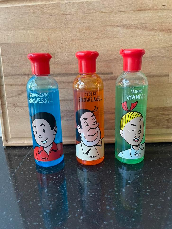 Suske en Wiske. 3 ongebruikte flessen shampoo. Versturen kan, Verzamelen, Stripfiguren, Nieuw, Suske en Wiske, Ophalen