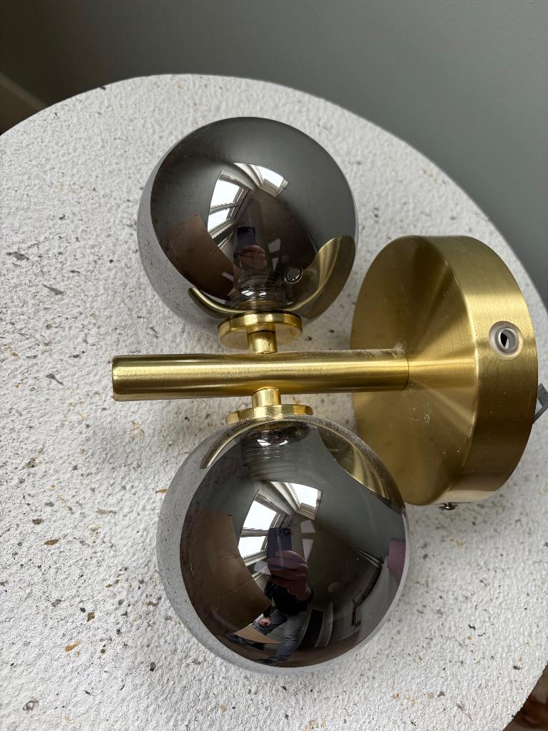 Lucide TYCHO - Wandlamp - 2xG9 - Mat Goud / Messing, Ophalen of Verzenden, Gebruikt, Glas, Hotel Chique