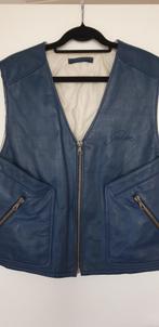 Leren gilet / Motorstel / Mouwloos jas.., Blauw, Ophalen of Verzenden, Maat 56/58 (XL), Zo goed als nieuw