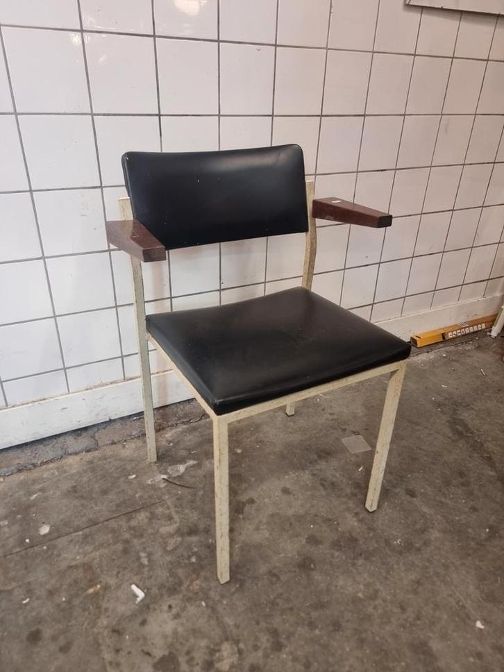 Vintage stoel Gispen Emmein jaren 60, Huis en Inrichting, Stoelen, Gebruikt, Eén, Zwart, Ophalen of Verzenden