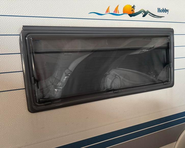Para Press Hobby caravan zijraam 135x58 cm beschadigd, Caravans en Kamperen, Caravan accessoires, Gebruikt, Ophalen