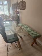 Complete Eetkamer Set met Glasplaat Tafel, Huis en Inrichting, Tafels | Eettafels, Ophalen, Gebruikt, 50 tot 100 cm, Glas