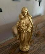 Mpoi goudkleurig Maria beeld met kindje op de arm 36 cm hoog, Ophalen of Verzenden, Zo goed als nieuw, Religie
