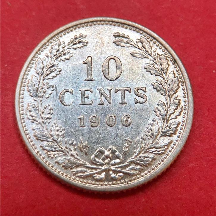 10 cent 1906. Pr., Postzegels en Munten, Munten | Nederland, Losse munt, 10 cent, Koningin Wilhelmina, Zilver, Ophalen of Verzenden