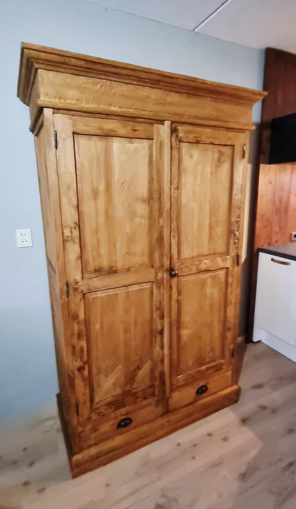 Kast teak hout 200x125x56, Huis en Inrichting, Kasten | Dressoirs, Ophalen, Met plank(en), 100 tot 150 cm, Teakhout