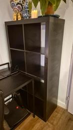Ikea Kallax kast met 8 vakken bruin/zwart, Huis en Inrichting, Met plank(en), Kunststof, Gebruikt, 100 tot 150 cm