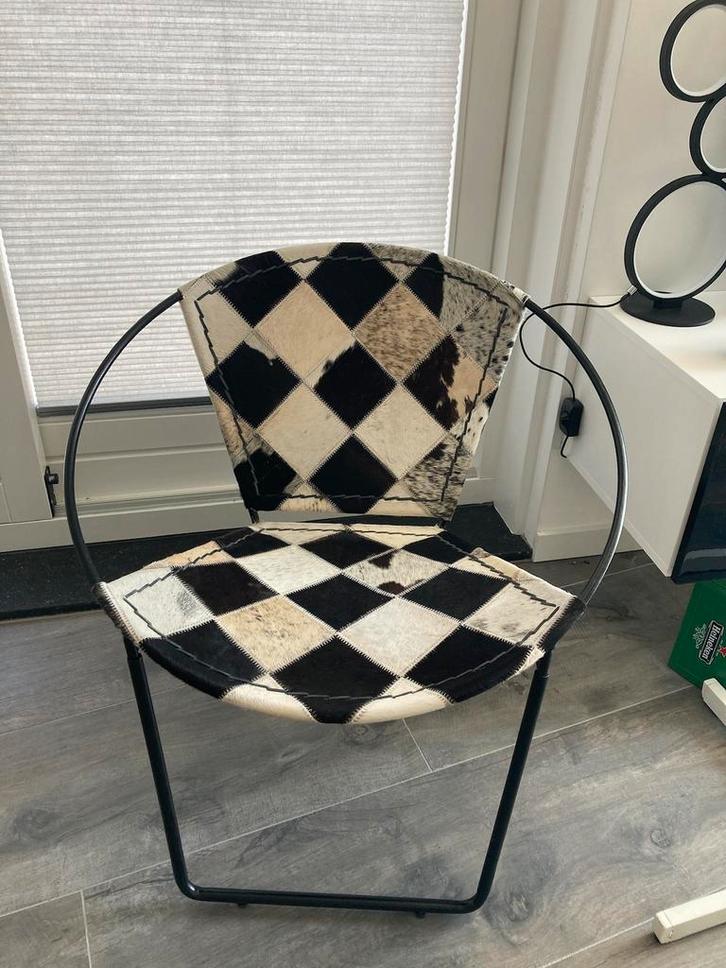 Leuk Echt Leren Fauteuiltje In Patchwork, Huis en Inrichting, Stoelen, Nieuw, Eén, Leer, Ophalen